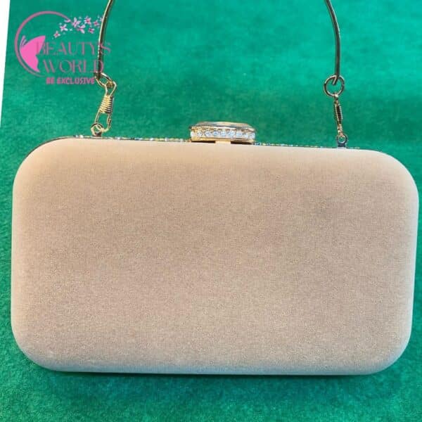 Square Shape full diamond shiny Party Clutch Gold Color - Image 3