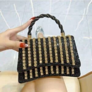 Fashionable Full Diamond Clutch Black Color