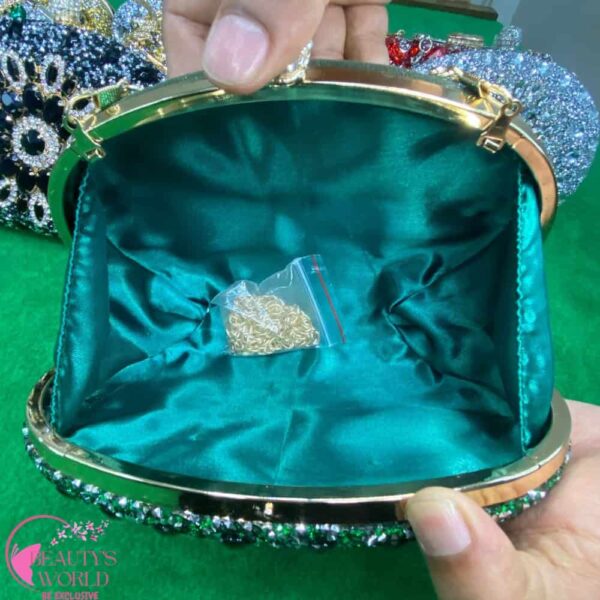 Oval sunflower Party Clutch Green Color - Image 3
