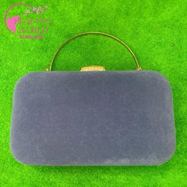 Square Shape full diamond shiny Party Clutch Silver Color - Image 3