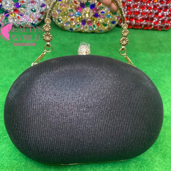 Oval sunflower Party Clutch Black Color - Image 3