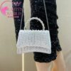 Fashionable Full Diamond Clutch Silver Color - Image 2