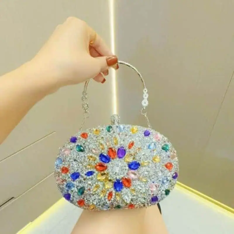 Oval sunflower full stone party bag - Image 3