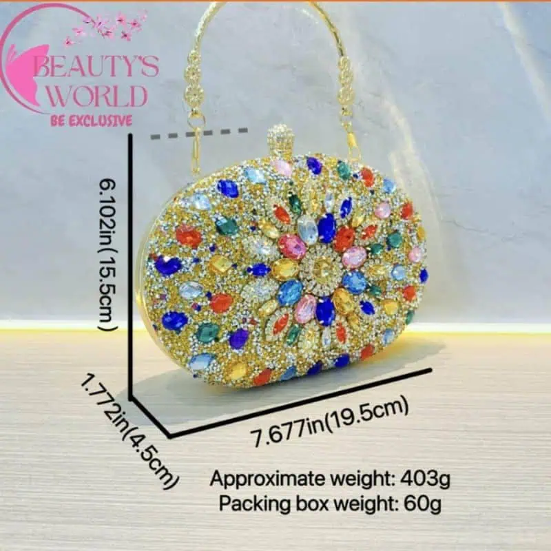 Oval sunflower full stone party bag - Image 5