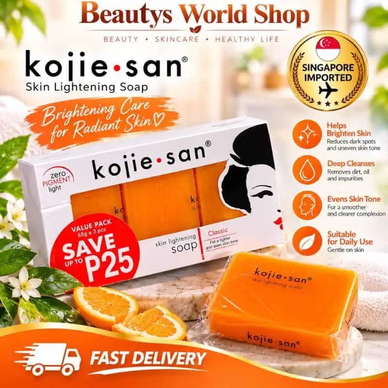Kojie San Skin Lightening Soap Value Pack 65g × 3 Kojic Acid Brightening Soap